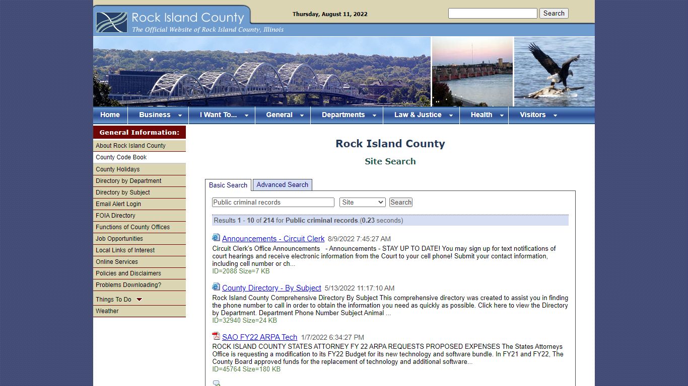 Rock Island County Site Search